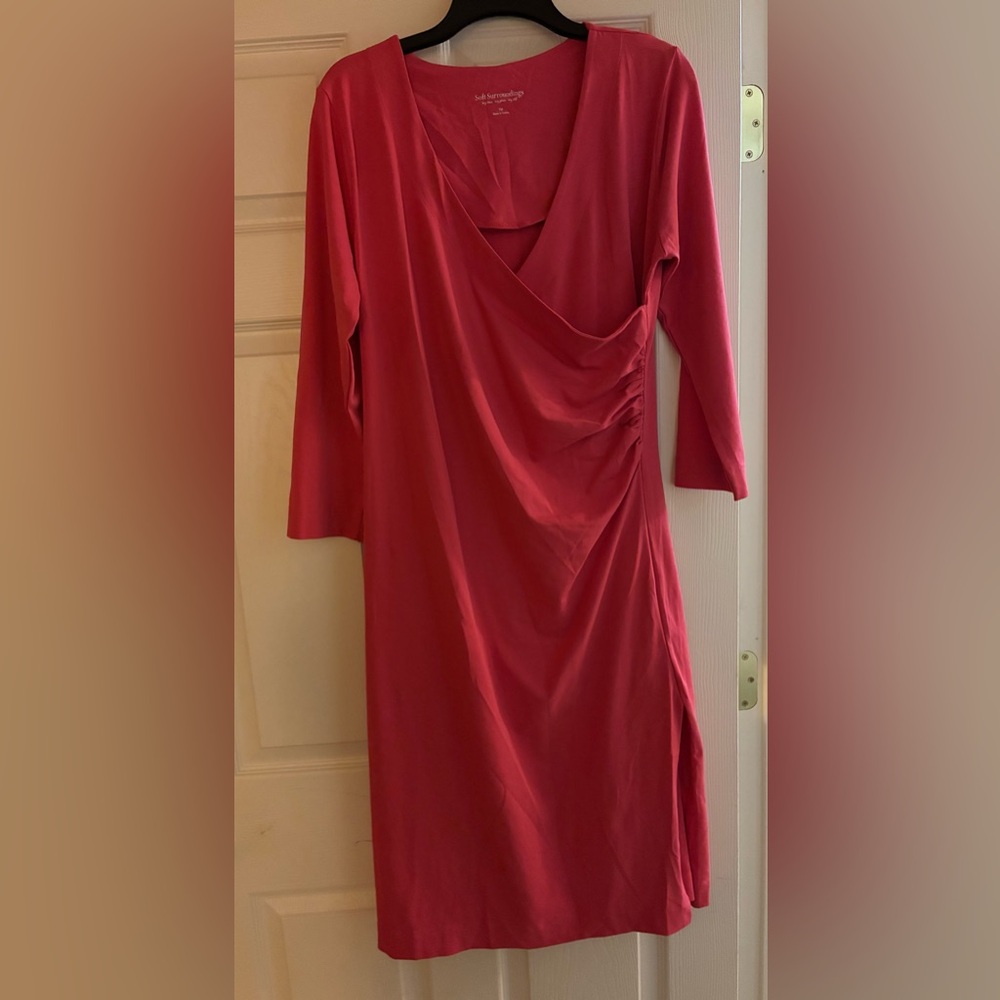 Soft Surroundings Elegant Pink Long Sleeve Dress